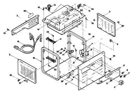 Cradle Diagram and Parts List for 9072-0-G3000,TTI  Briggs and Stratton Generator